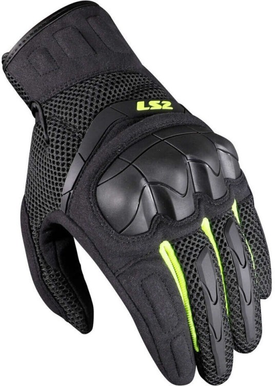 LS2 KUBRA MAN GLOVES ANTHRACITE H-V YELLOW RUKAVICE