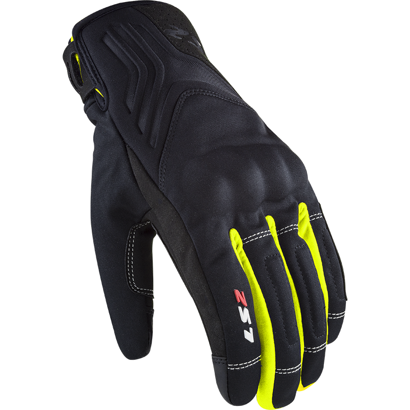 LS2 JET 2 MAN GLOVES BLACK H-V YELLOW RUKAVICE