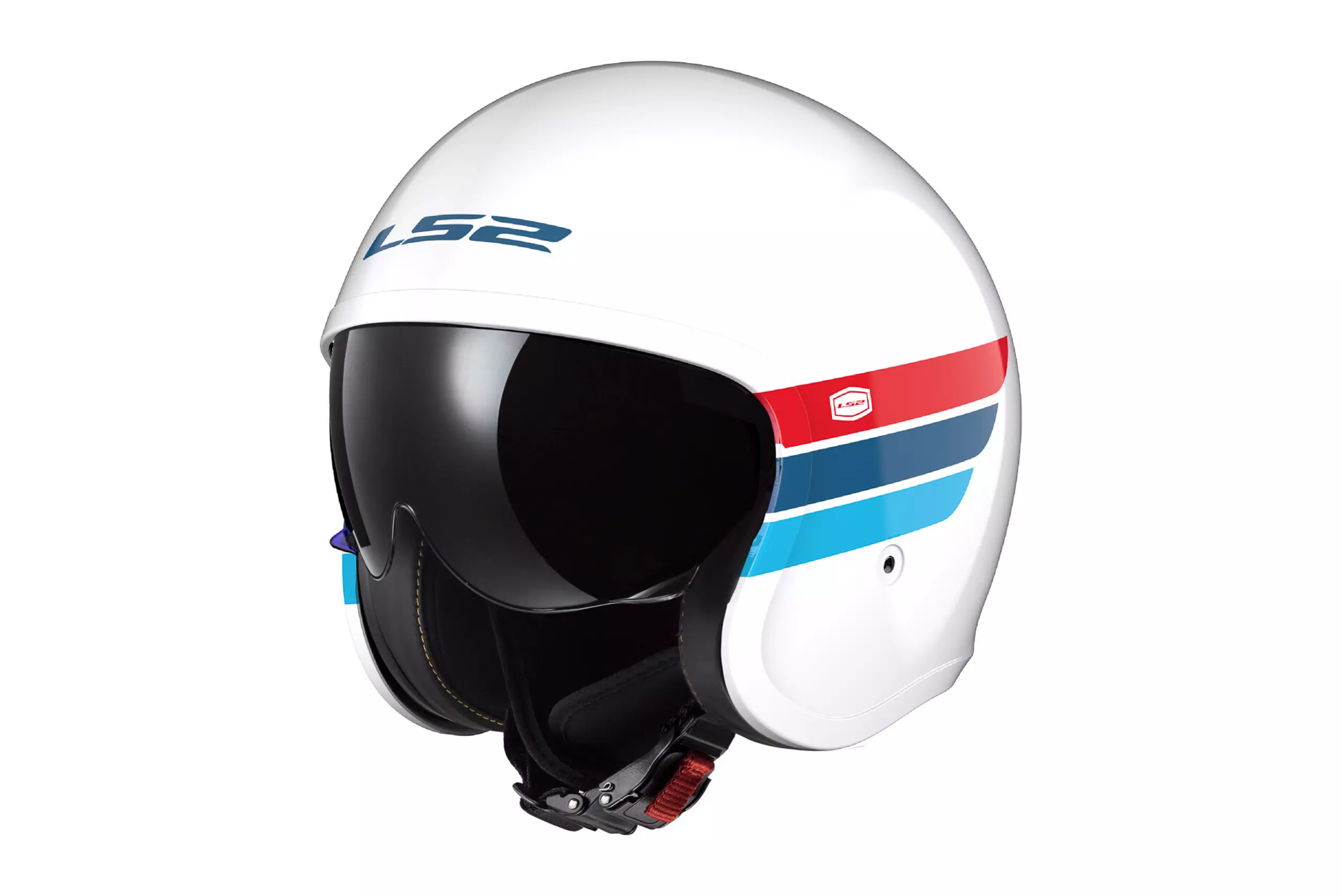 LS2 OF599 SPITFIRE II RETRO WHITE BLUE RED-06 KACIGA