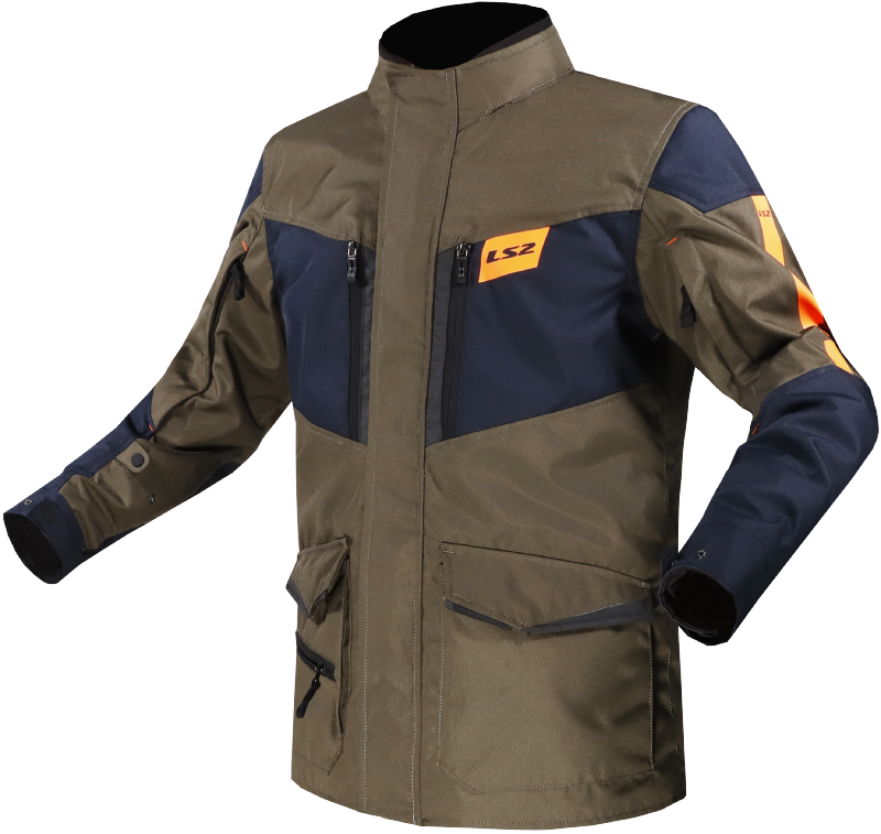 LS2 METROPOLIS EVO MAN JAKNA KHAKI BLUE ORANGE